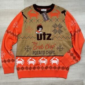 Route One Apparel Maryland Utz Crab Chips Christmas Sweater Medium NWT